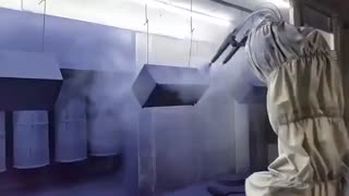 ربات پیشرفته نقاش  با رنگ پودری