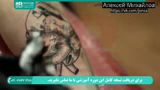 تاتو حرفه ای سه بعدی و رنگی قلب روی ساعد دست