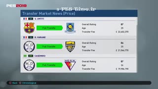 آموزش ویدئویی بازی PES2019 به زبان فارسی (منوهای ML)