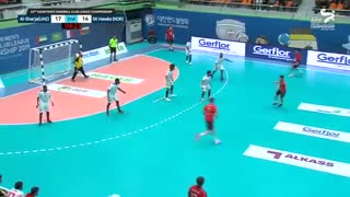 دیدار تیم های هندبال هاوکس و الوحده در قهرمانی باشگاه های آسیا2019