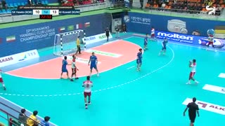 دیدار تیم های هندبال هاوکس و کویت در قهرمانی باشگاه های آسیا2019