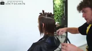 آموزش مدل مو کوتاه تکنیک لایه ای- مومیس مشاور و مرجع تخصصی مو