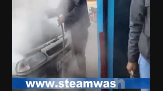 موتورشویی با دستگاه بخار فوری ژنراتوری مینی استیم  سری B80 صنایع دما بخار مشهد