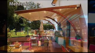 غلامحسینی 09300093935 سازنده سایبان برزنتی برقی رستوران