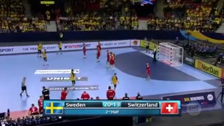 دیدار تیم های جمهوری  سوئیس و سوئد در مسابقات هندبال قهرمانی اروپا یورو2020