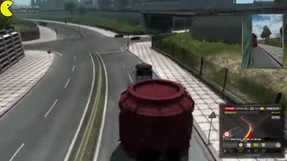 گیم پلی Euro Truck Simulator 2 Road to the Black Sea با کشنده اسکانیا و محموله ترافیکی کمر شکن