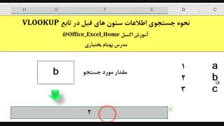 آموزش اکسل - نحوه جستجوی اطلاعات ستون های قبل در تابع VLOOKUP در اکسل