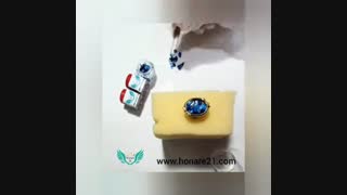 اموزش ساخت انگشتر رزین با خرده سنگ لاجورد