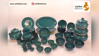 ست سفالی آبی نفتی 6 نفره