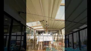 حقانی 09380039391-سقف جمع شونده حیاط رستوران-فروش سقف برقی کافه رستوران