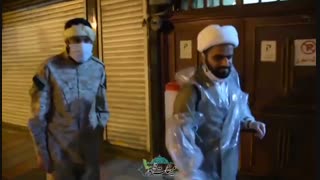 ضدعفونی معابر عمومی بابل توسط طلاب