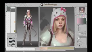 ✅ آموزش نقاشی پرتره یک دختر با زره فلزی مدرن